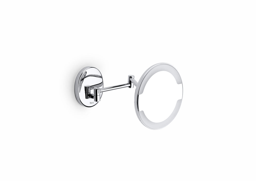 Wall-mounted magnifying mirror with articulated arm
