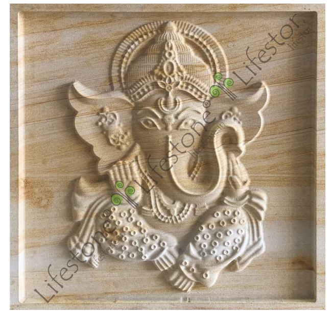 Stone Mural 3d New Ganesha 2ft X 2 Ft 50 Mm