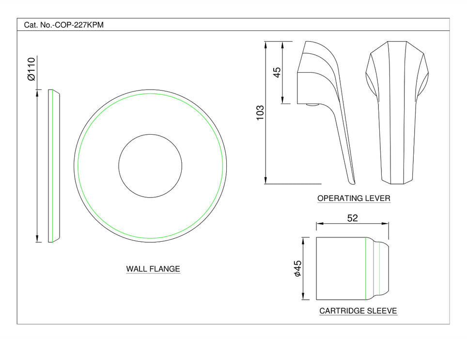 Single Lever Exposed Parts Kit Of Deusch Mixer (COP-CHR-227KPM)