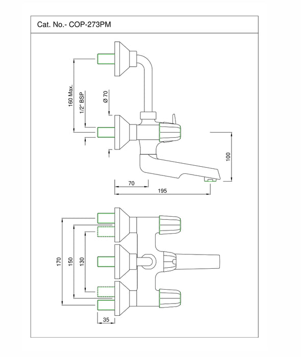 WALL MIXER (COP-CHR-273PM)