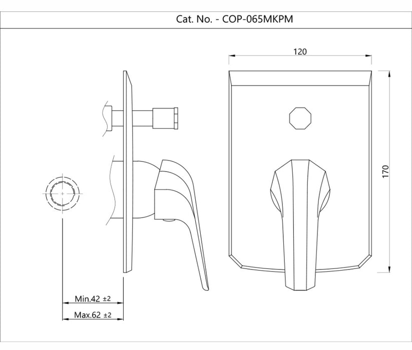 SINGLE LEVER EXPOSED PARTS  KIT OF DIVERTER