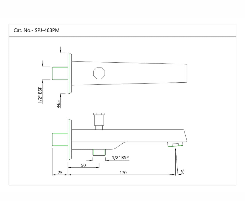 BATH TUB SPOUT(SPJ-CHR-463PM)