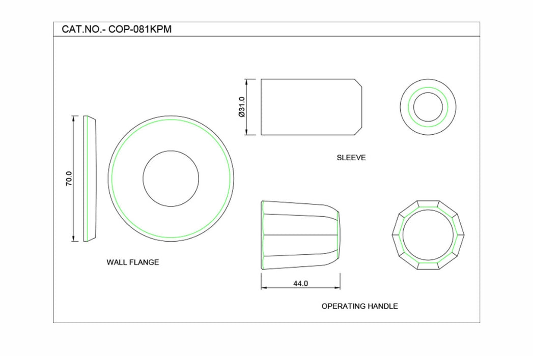 EXPOSED PART KIT OF CONCEALED FLUSH COCK (COP- CHR-081KPM)