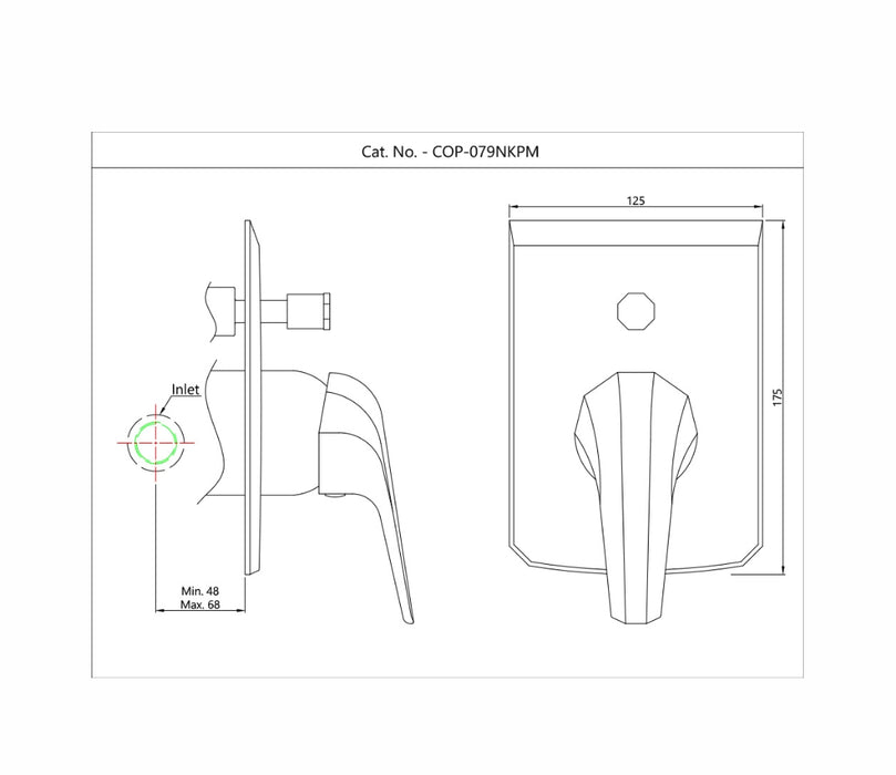 SINGLE LEVER EXPOSED PARTS KIT OF HI-FLOW DIVERTER(COP-CHR-079NKPM)