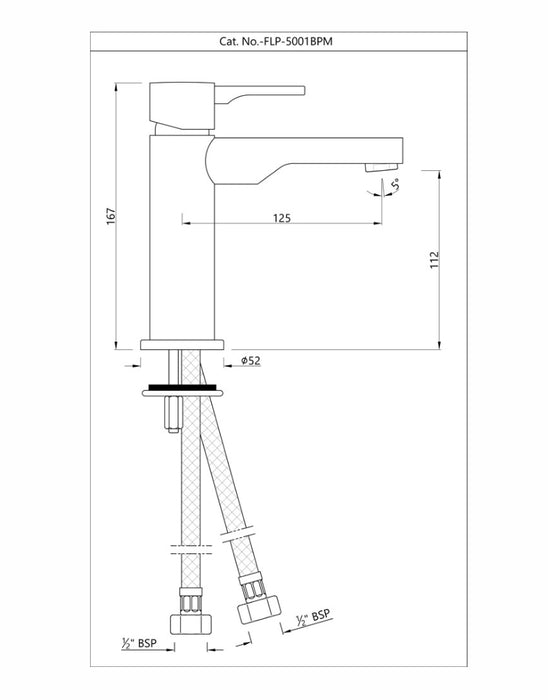 SINGLE LEVER BASIN MIXER CHROME (FLP-CHR-5001BPM)