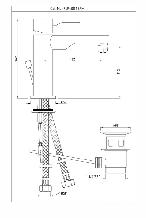 SINGLE LEVER BASIN MIXER -CHROME
