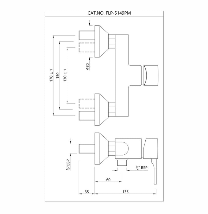 SINGLE LEVER EXPOSED SHOWER MIXER-CHROME ( FLP-CHR-5149PM)