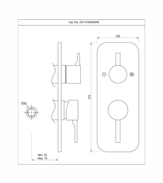 AQUAMAX EXPOSED PART KIT OF SINGLE LEVER SHOWER MIXER -CHROME(FLP-CHR-5783NKPM)
