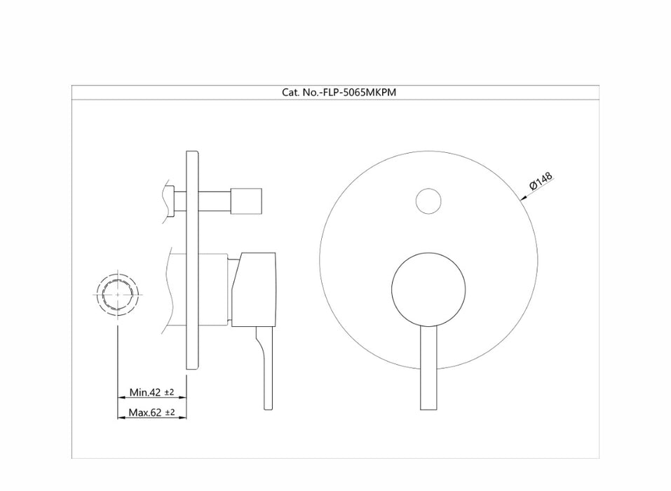 SINGLE LEVER EXPOSED PARTS KIT OF DIVERTER-CHROME ( FLP-CHR-5065MKPM)