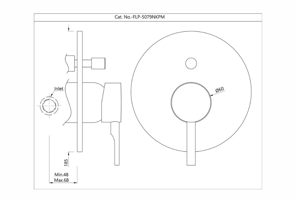 SINGLE LEVER EXPOSED PARTS KIT OF HI-FLOW DIVERTER-CHROME( FLP-CHR-5079NKPM)