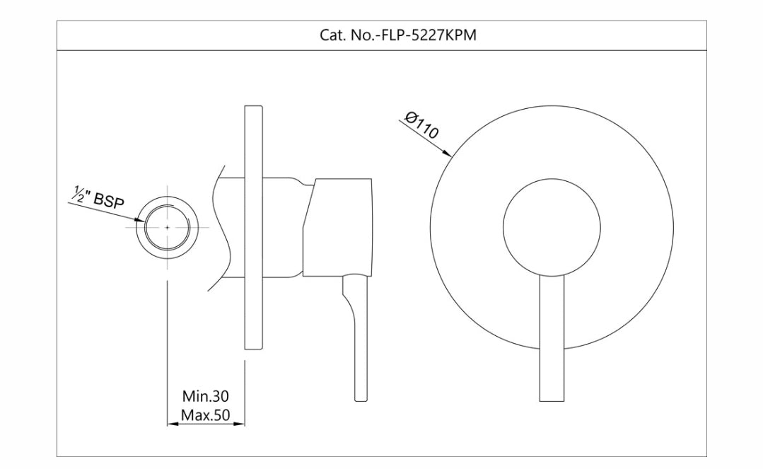 SINGLE LEVER EXPOSED PARTS KIT OF DEUSCH MIXER -CHROME(FLP-CHR-5227KPM)