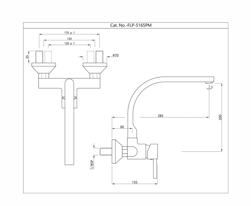 SINGLE LEVER SINK MIXER -CHROME (FLP-CHR-5165PM)
