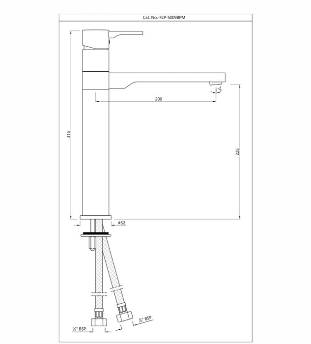 SINGLE LEVER SINK MIXER -CHROME (FLP-CHR-5009BPM)