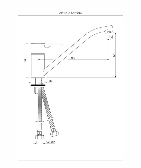 SINGLE LEVER SINK MIXER -CHROME ( FLP -CHR-5173BPM).