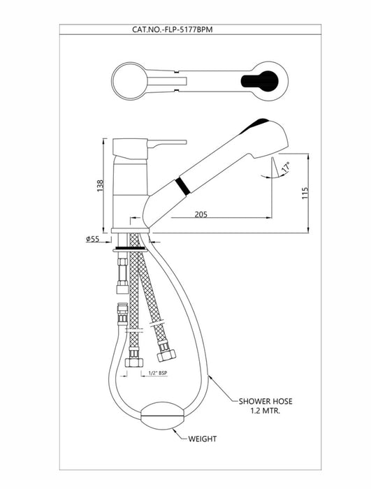 SINGLE LEVER SINK MIXER (TABLE MOUNTED) -CHROME ( FLP-CHR-5177BPM)