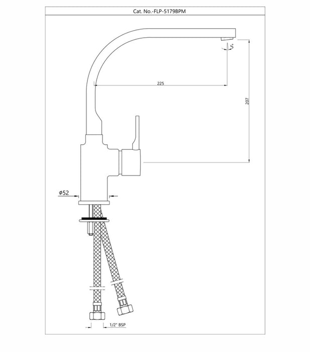 SIDE SINGLE LEVER SINK MIXER -CHROME (FLP- CHR-5179BPM)