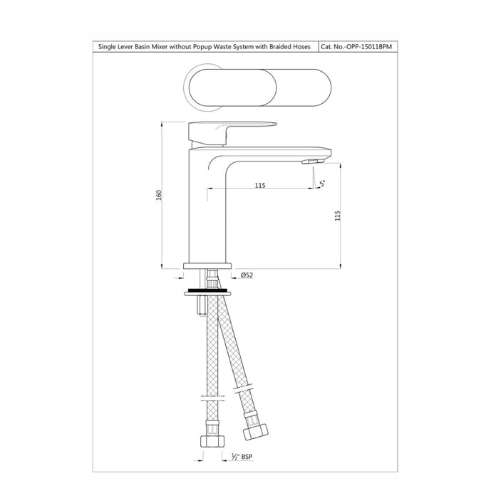 SINGLE LEVER BASIN MIXER (OPP-CHR-15011BPM)