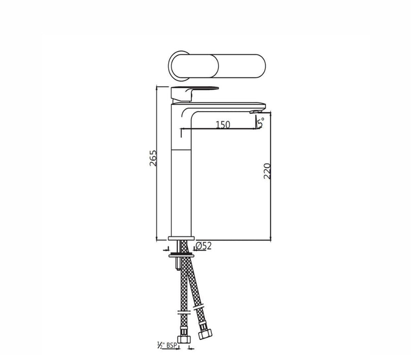 SINGLE LEVER HIGH NECK BASIN MIXER ( OPP-CHR-15005BPM)