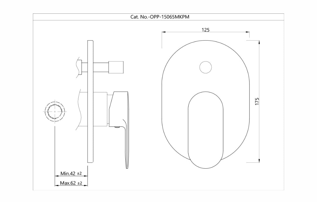 SINGLE LEVER EXPOSED PARTS KIT OF DIVERTER -CHROME( OPP-CHR-15065MKPM).