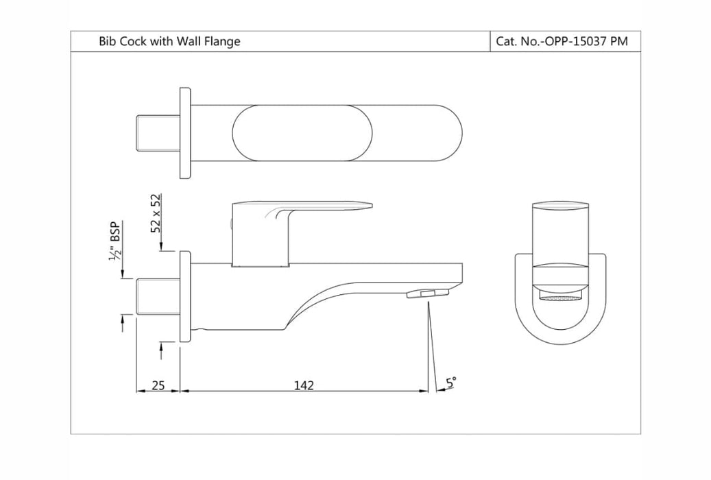 BIB TAP WITH WALL FLANGE ( OPP -CHR-15037PM).