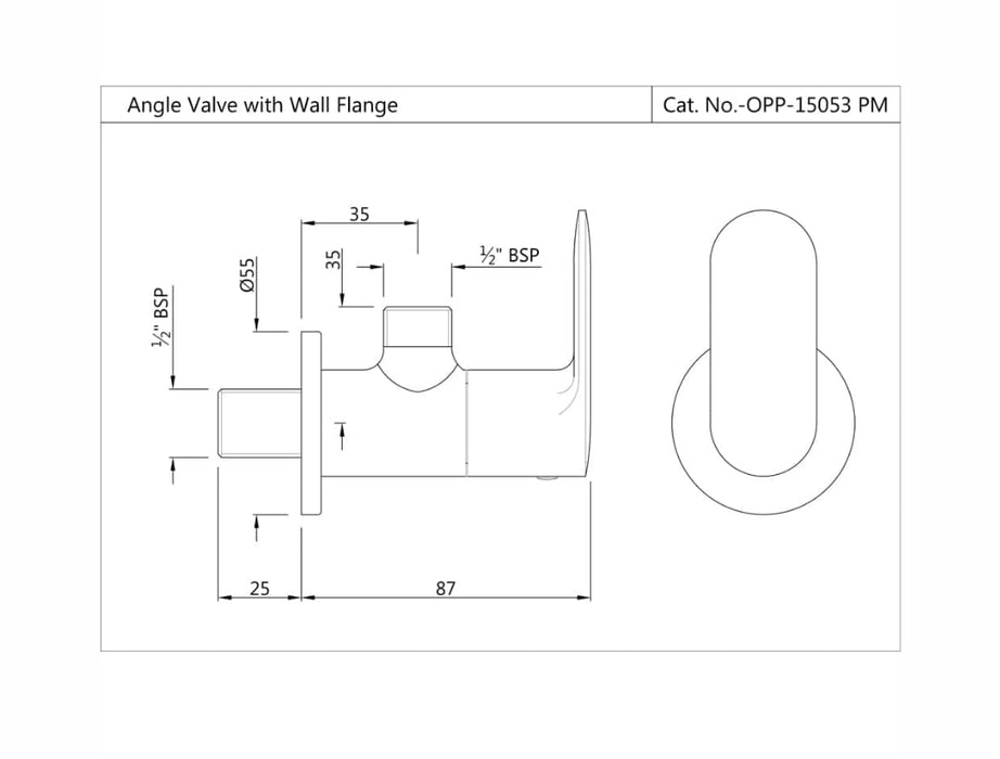 ANGLE VALVE WITH WALL FLANGE ( OPP-CHR-15053PM)
