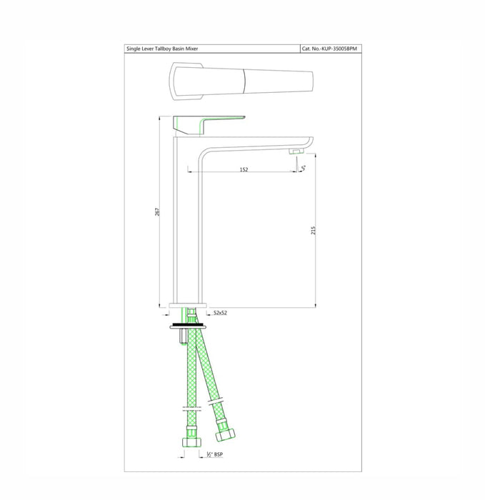 SINGLE LEVER TALL BOY ( KUP-CHR-35005BPM).