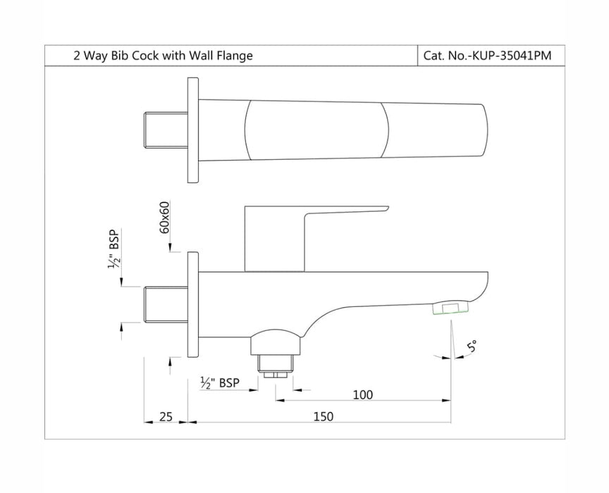 2 WAY BIB  COCK ( KUP-CHR-35041PM).