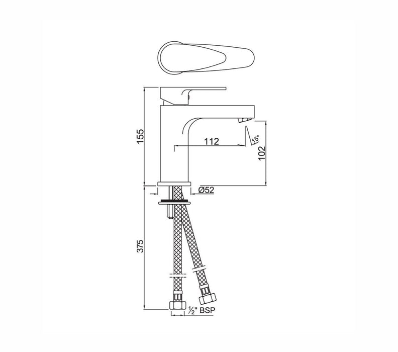 SINGLE LEVER BASIN MIXER ( VGP-CHR-81011B)