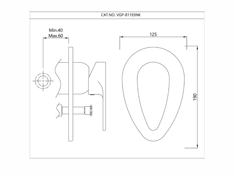 SINGLE LEVER 3-INLET EXPOSED PARTS KIT ( VGP-CHR-81193NK)