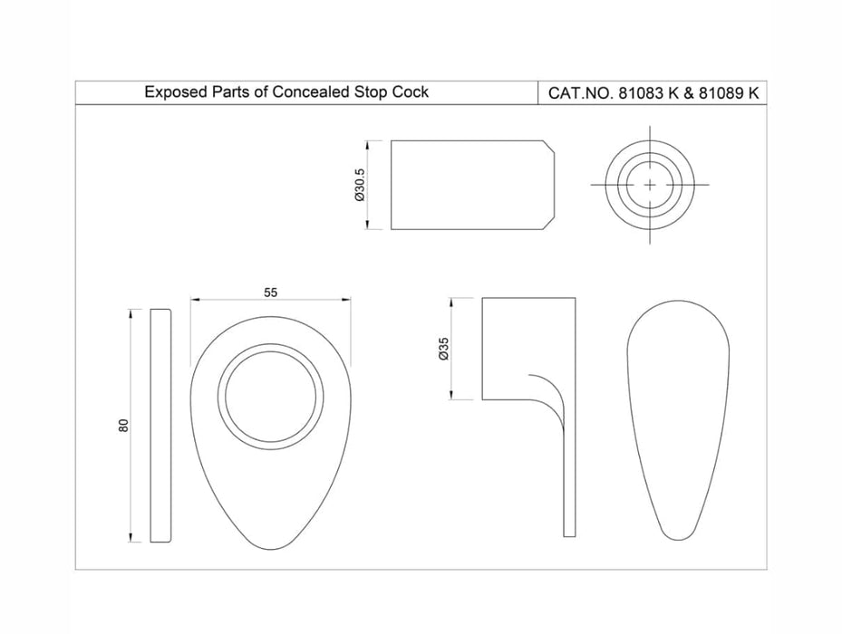 EXPOSED PART KIT OF CONCEALED STOP COCK ( VGP-CHR-81083K)