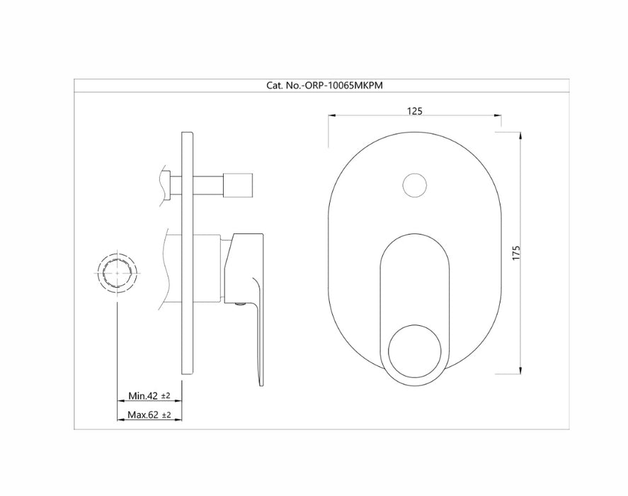 SINGLE LEVER EXPOSED PARTS KIT OF DIVERTER -CHROME (ORP-CHR-10065MKPM).