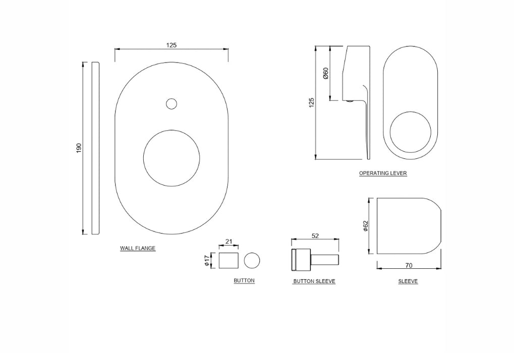 SINGLE LEVER EXPOSED  PARTS KIT OF HI-FLOW DIVERTER -CHROME(ORP-CHR-10079NKPM).