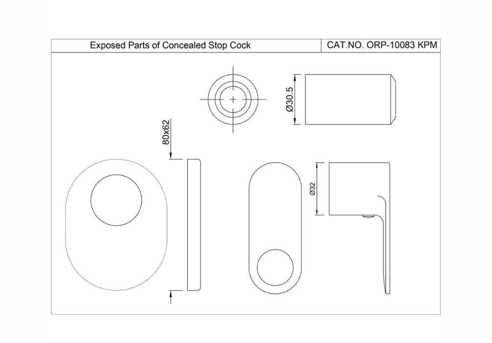 EXPOSED PART KIT  OF CONCEALED STOP COCK (ORP-CHR-10083KPM)