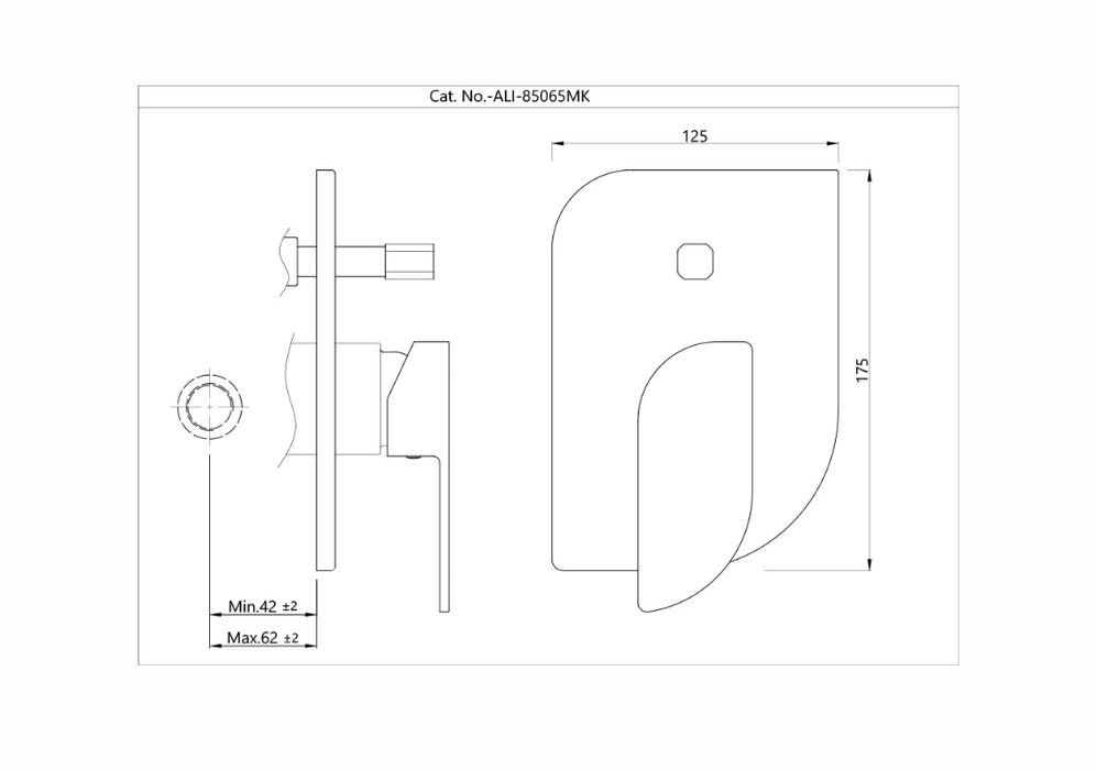 SINGLE LEVER EXPOSED PARTS KIT OF DIVERTOR (ALI-CHR-85065MK)
