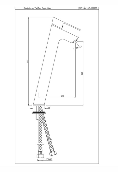SINGLE LEVER TALL BOY (LYR-CHR-38005B)