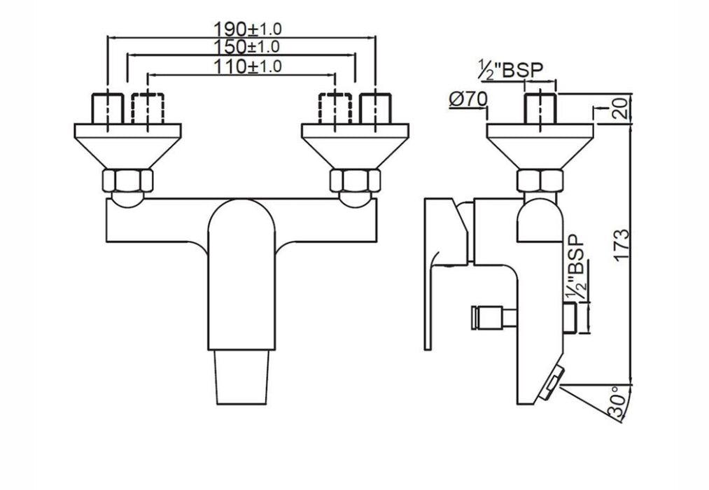 SINGLE LEVER WALL MIXER( LYR-CHR-38119).