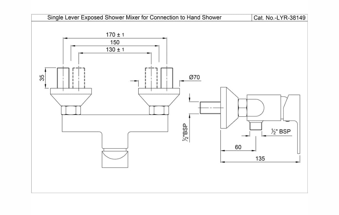 SINGLE LEVER EXPOSED SHOWER MIXER(LYR-CHR--38149)