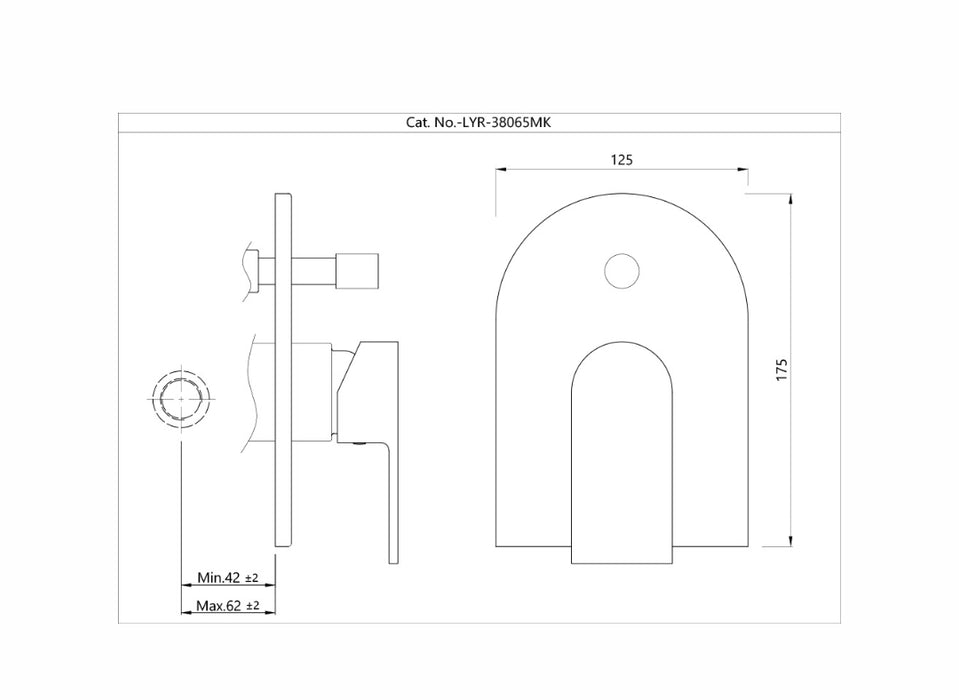 SINGLE LEVER EXPOSED PARTS KIT ( LYR-CHR-38065MK)
