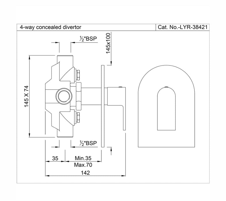4-WAY DIVERTOR ( LYR-CHR-38421).