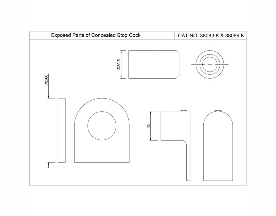 EXPOSED PART CONCEALED STOP COCK ; LYR-CHR-38083K