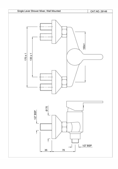SINGLE LEVER EXPOSED SHOWER MIXER (FUS-CHR-29149).