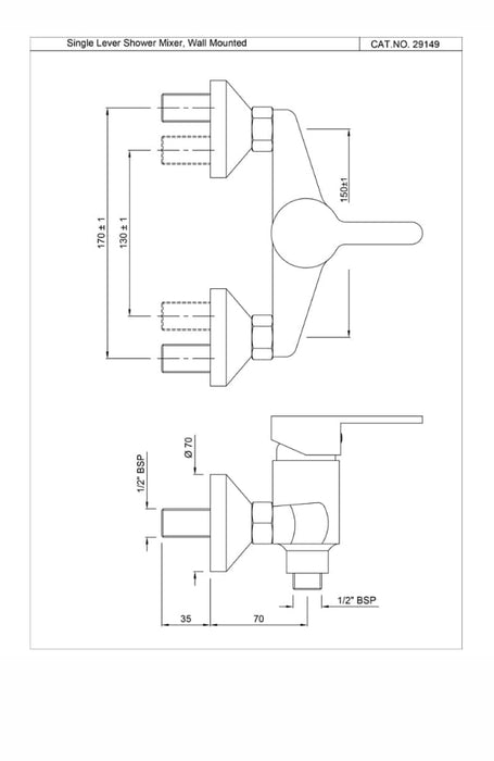 SINGLE LEVER  EXPOSED SHOWER MIXER (FUS-CHR-29149)
