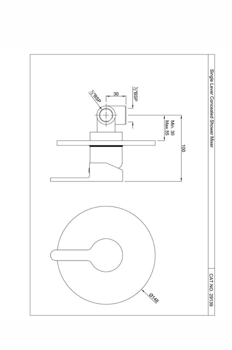 SINGLE LEVER CONCEALED SHOWER MIXER (FUS-CHR-29139)