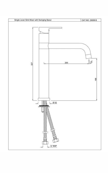 SINGLE LEVER SINK MIXER (FUS-CHR-29009B)