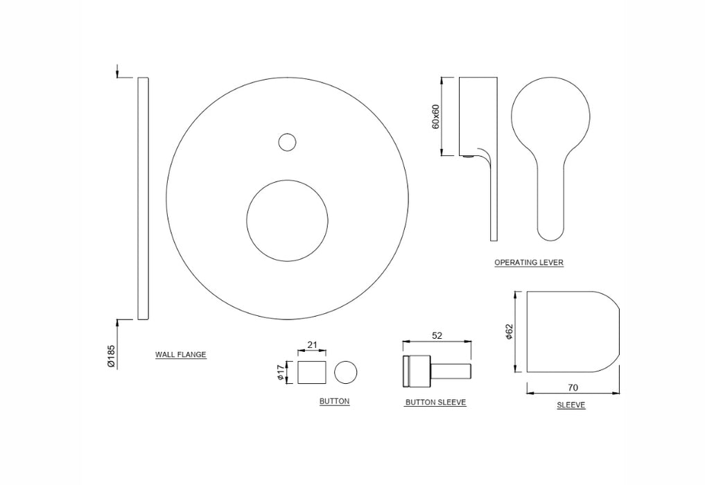 SINGLE LEVER EXPOSED PARTS KIT (FUS-CHR-29079NK)