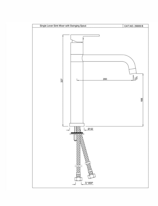 SINGLE LEVER SINK MIXER (FUS-CHR-29009B).