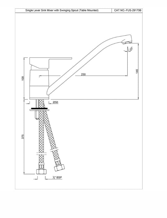 SINGLE LEVER SINK MIXER (FUS-CHR-29173B).