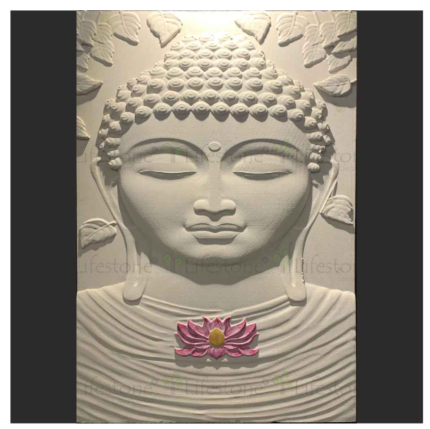 Lotus Buddha Stone Mural 3 Ft X 2 Ft